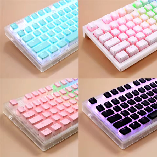 104 Keys Pudding Keycap Set – OEM Profile ABS PBT Double Shot for MX Switch Mechanical Keyboards | RGB Backlit Compatibility