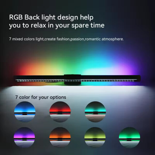 LED Monitor Light Bar – 44cm RGB Screen Hanging Lamp for Work, Study & Gaming | Dimmable Eye-Care Desk Lighting
