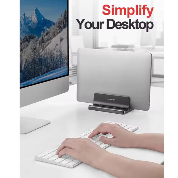 Vaydeer Vertical Laptop Stand – Adjustable Plastic Holder for MacBook, Tablet & Phone | Space-Saving Desktop Dock Accessory