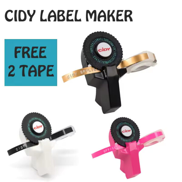 C101 Manual 3D Embossing Typewriter Labeling Machine – Compatible with Dymo 12965 Labels | Perfect for Custom Label Making