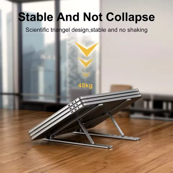 Foldable & Adjustable Laptop Stand – Portable Aluminum Alloy Holder for MacBook & PCs | Ergonomic Notebook Support