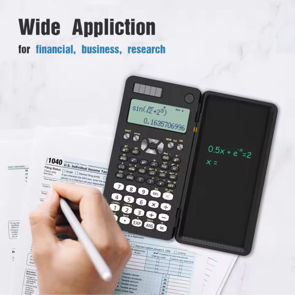 Mini Scientific Calculator with Writing Tablet – Notepad & Memo Pad for Office, School & Exams | 991ES, MS, EX 82MS