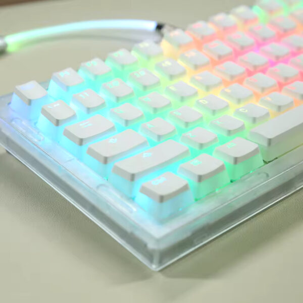 104 Keys Pudding Keycap Set – OEM Profile ABS PBT Double Shot for MX Switch Mechanical Keyboards | RGB Backlit Compatibility