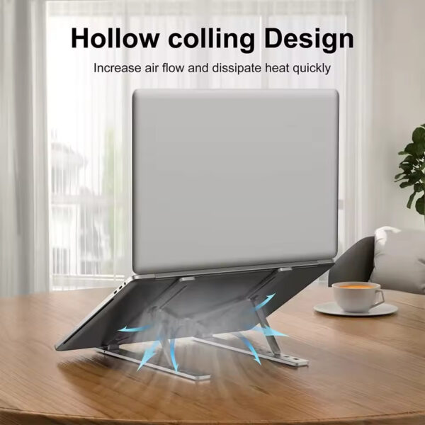 Foldable & Adjustable Laptop Stand – Portable Aluminum Alloy Holder for MacBook & PCs | Ergonomic Notebook Support