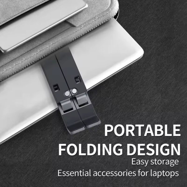 Foldable & Adjustable Laptop Stand – Portable Aluminum Alloy Holder for MacBook & PCs | Ergonomic Notebook Support