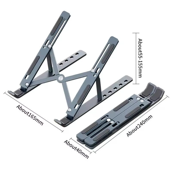 Foldable & Adjustable Laptop Stand – Portable Aluminum Alloy Holder for MacBook & PCs | Ergonomic Notebook Support
