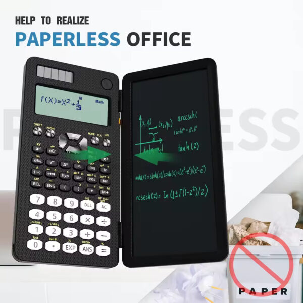 Mini Scientific Calculator with Writing Tablet – Notepad & Memo Pad for Office, School & Exams | 991ES, MS, EX 82MS