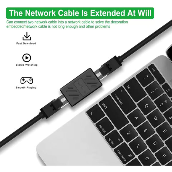 Ethernet Cable Extender – RJ45 Cat 5/6/6a Coupler Connector | Female to Female Extender for Seamless Network Connection