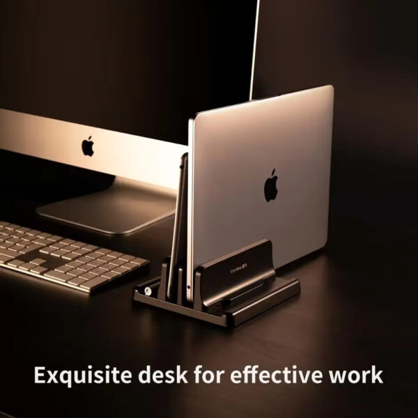 Vaydeer Vertical Laptop Stand – Adjustable Plastic Holder for MacBook, Tablet & Phone | Space-Saving Desktop Dock Accessory